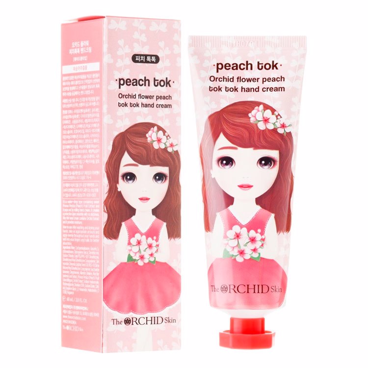THE ORCHID SKIN ORCHID FLOWER PEACH TOK TOK HAND CREAM (60ml), Увлажняющий крем для рук с экстрактом персика (60мл)