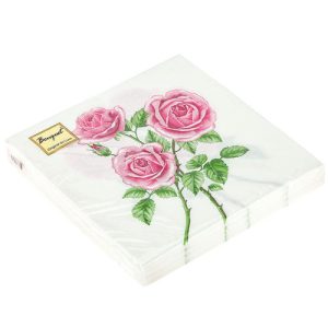 Салфетки 33х33, 2 слоя, 20л, Bouquet Original de Luxe, "Три розы"