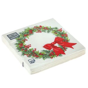 Салфетки бумажные декоративные Art Bouquet 33*33, 3хсл, 20л. "Венок с бантиком"