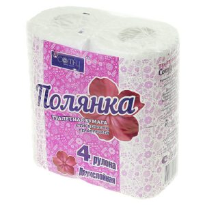 Туалетная бумага Comfy "Полянка" 2-сл 4 рул по 15,6м облаг/макулатура 150л