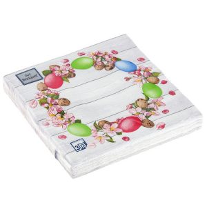 Салфетки бумажные декоративные 33*33 3сл 20л Art Bouquet "Пасхальный венок"