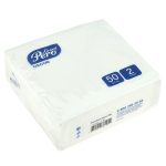 Салфетки бумажные 24х24см "GrandPero Decor", 2-х слойные, 50 штук в упаковке, белый