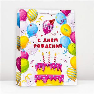 Пакет Шары Торт С ДР 61х46х20см