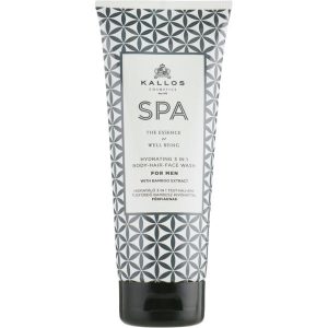 Kallos Cosmetics Spa Hydrating 3in1 Body-Hair-Face Wash For Men, Шампунь-гель для душа 3в1 для мужчин