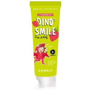 Consly Зубная паста гелевая детская c ксилитом и вкусом клубники - DIno's smile, 60г