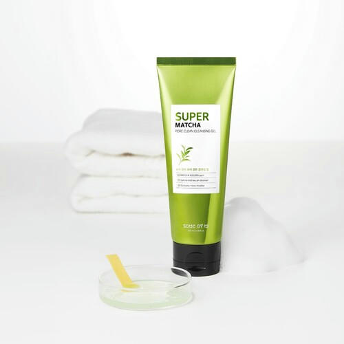 Some By Mi Гель для умывания с чаем матча - Super matcha pore clean cleansing gel, 100мл — изображение 3