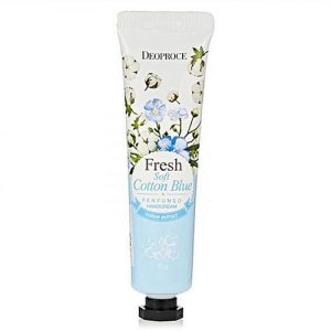Deoproce Крем для рук и ногтей - Fresh soft cotton blue perfumed hand cream, 50г