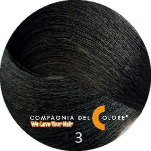 COMPAGNIA DEL COLORE, Стойкая низкоаммиачная краска для волос 3, 100 мл