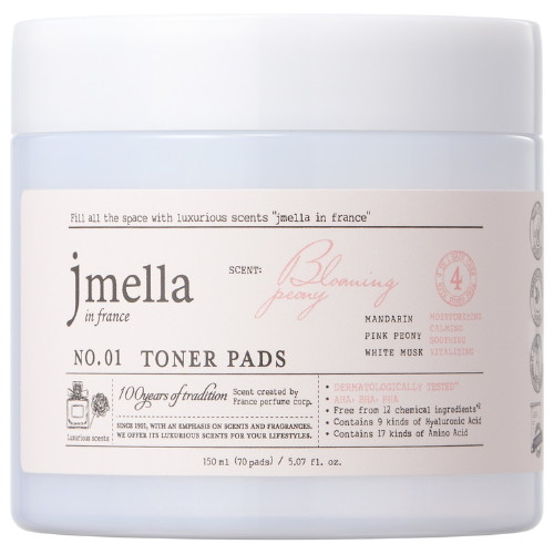 Jmella Увлажняющие пэды (70 шт) Toner Pads Blooming Peony 150мл