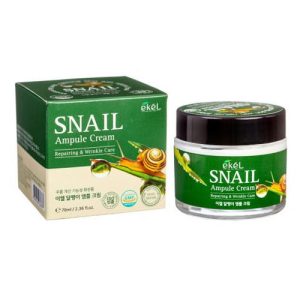 EKEL, Крем для лица ампульный с муцином улитки Snail Ampule Cream, 70 мл