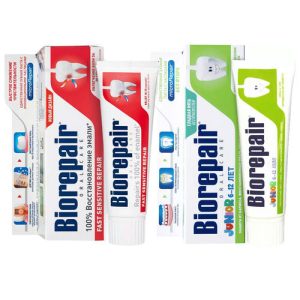 Биорепейр Набор зубных паст для семьи, 2х75 мл (Biorepair, Чувствительные зубы)