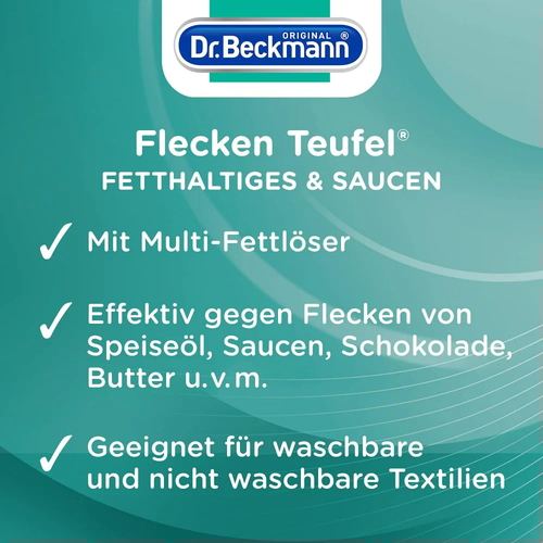 Выводитель пятен от жира и соусов Dr.Beckmann Fleckenteufel Fetthaltiges&Saucen, 50 мл — изображение 3