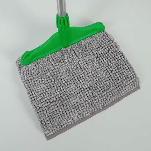 Швабра для мытья пола с насадкой из микрофибры (букля), металлический черенок 30x5x110 см — изображение 2
