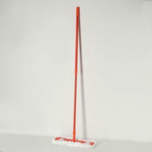 Швабра для мытья пола плоская Доляна, насадка из микрофибры 42x12 см, телескопическая ручка 78-130 см, цвет МИКС