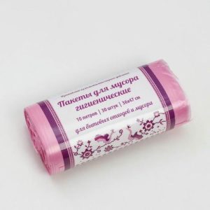 Мешки для мусора гигиенические «Узоры чистоты», 10 л, 36x47 см, 8 мкм, ПНД, 30 шт, цвет розовый