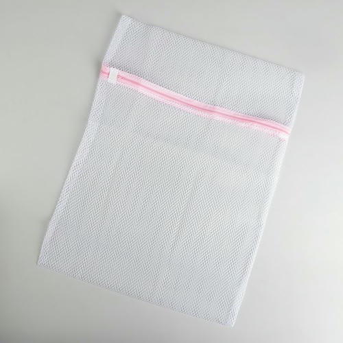 Мешок для стирки белья Доляна, 40x50 см, крупная сетка, цвет белый — изображение 2