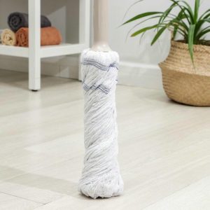 Швабра для мытья пола с отжимом, насадка х/б, стальная ручка 130 см