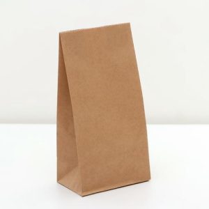 Пакет бумажный фасовочный, прямоугольное дно, 12 х 8 х 25 см - 100 шт.