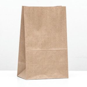 Пакет бумажный, фасовочный, крафт, прямоугольное дно, 18 х 12 х 29 см - 100 шт.
